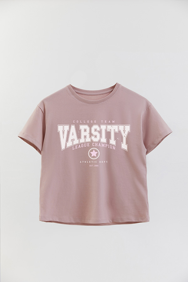 REMERA GIRL OVER VARSITY