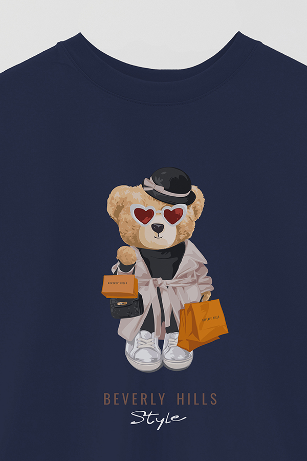 REMERA OVER ESTAMPADA UNISEX TEDDY BEVERLY HILLS