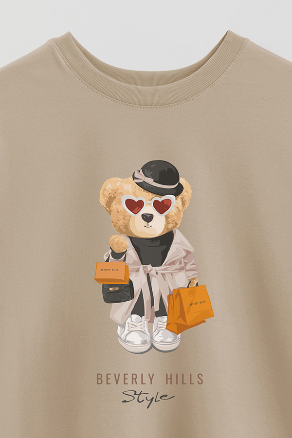 REMERA OVER ESTAMPADA UNISEX TEDDY BEVERLY HILLS