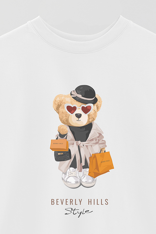 REMERA OVER ESTAMPADA UNISEX TEDDY BEVERLY HILLS