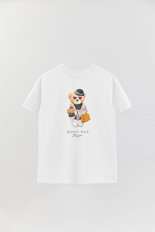 REMERA OVER ESTAMPADA UNISEX TEDDY BEVERLY HILLS