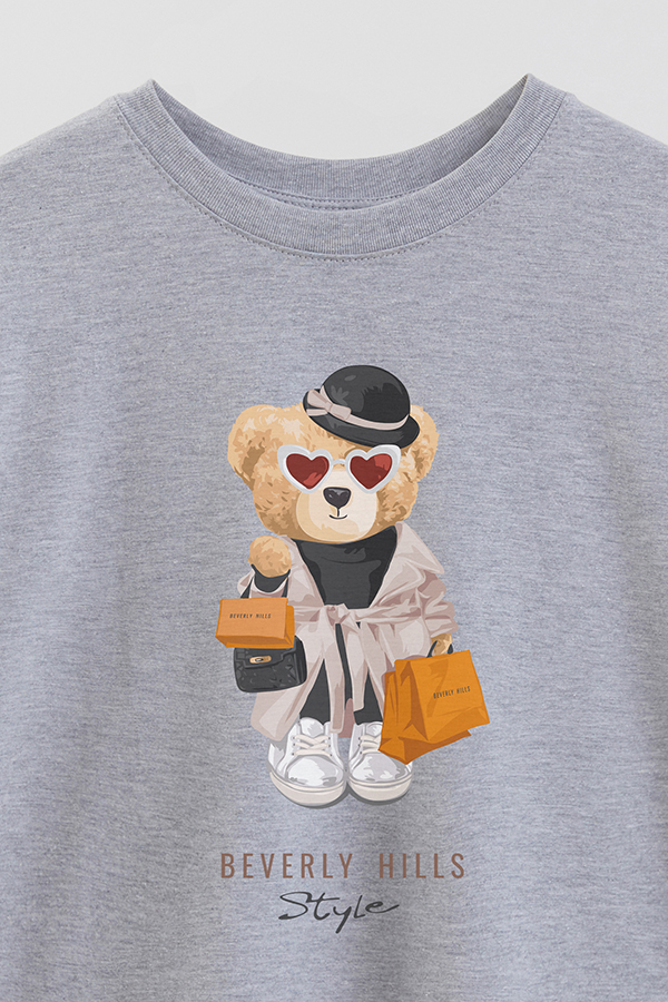 REMERA OVER ESTAMPADA UNISEX TEDDY BEVERLY HILLS