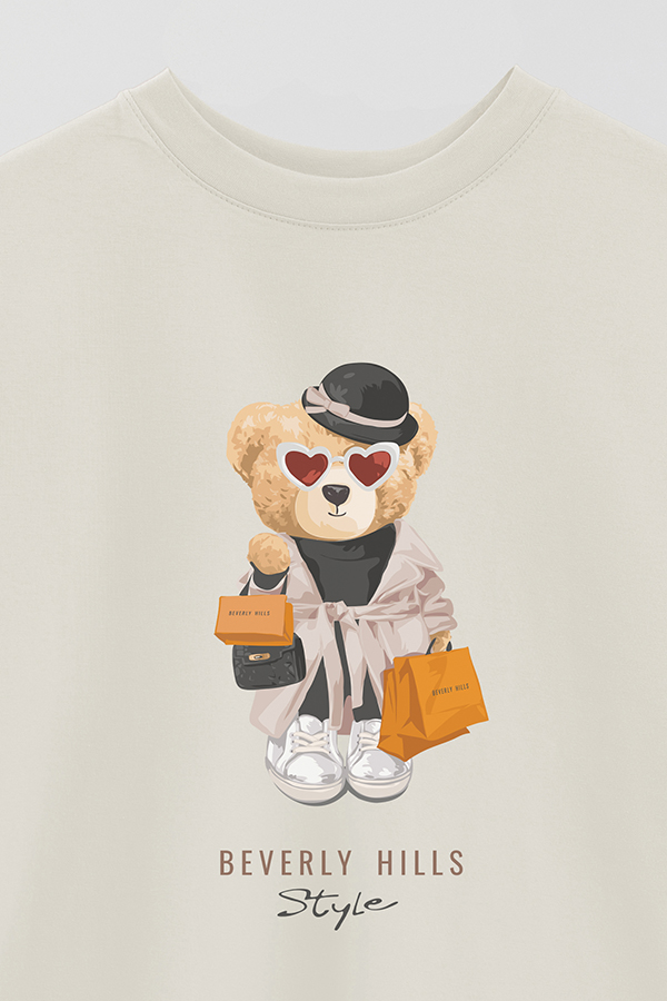 REMERA OVER ESTAMPADA UNISEX TEDDY BEVERLY HILLS