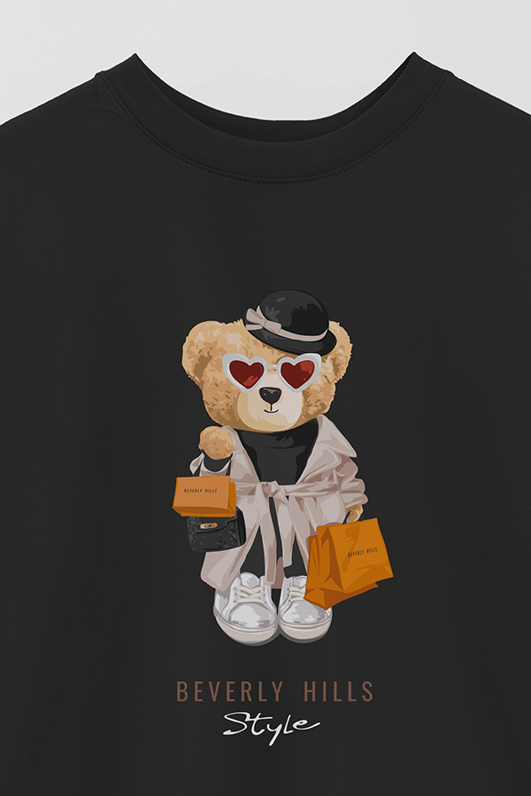 REMERA OVER ESTAMPADA UNISEX TEDDY BEVERLY HILLS