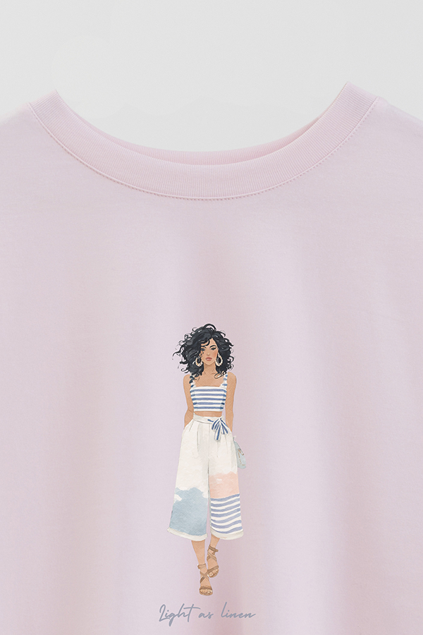 REMERA CROP ESTAMPADA COASTAL LIGHT AS LINEN