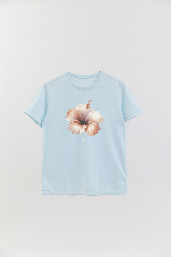 REMERA BASICA ESTAMPADA HIBISCUS B2