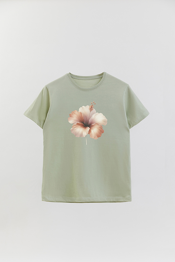 REMERA BASICA ESTAMPADA HIBISCUS B2