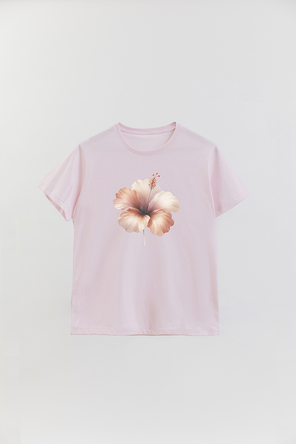 REMERA BASICA ESTAMPADA HIBISCUS B2
