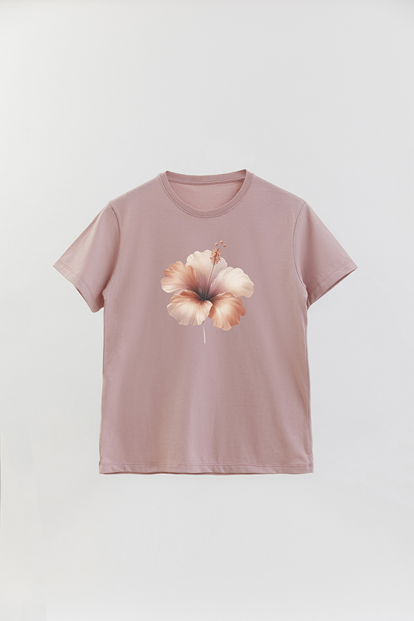 REMERA BASICA ESTAMPADA HIBISCUS B2