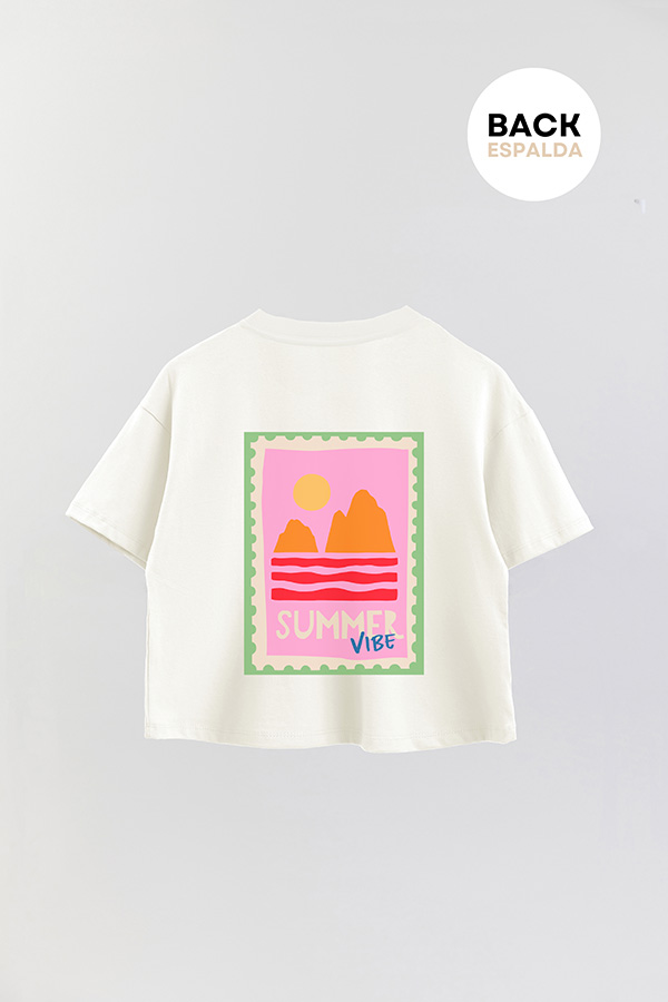REMERA CROP FB ESTAMPADA SUMMER STAMP 2