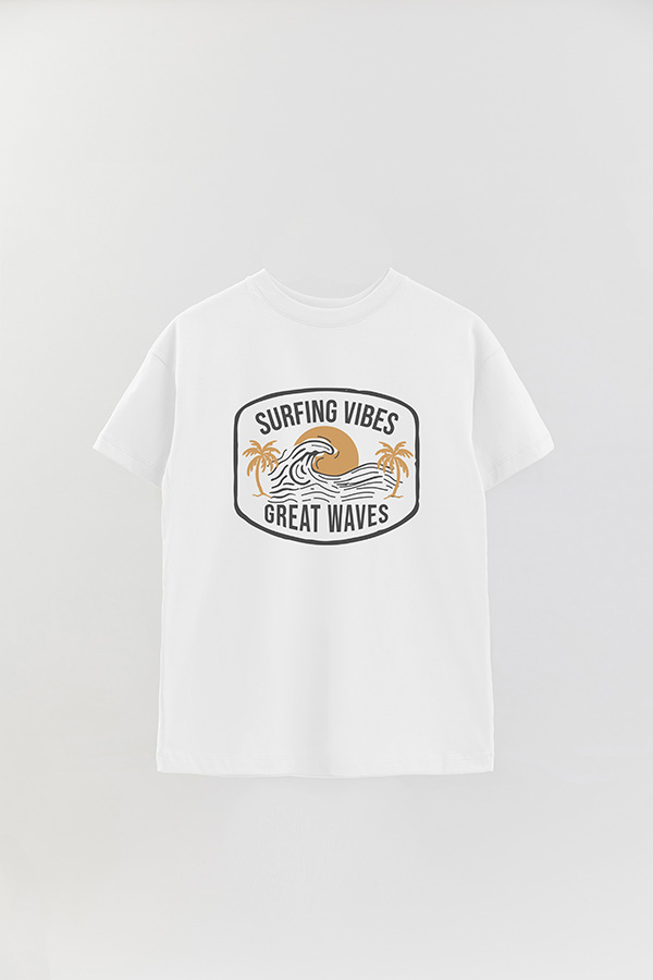 REMERA OVER ESTAMPADA GREAT WAVES