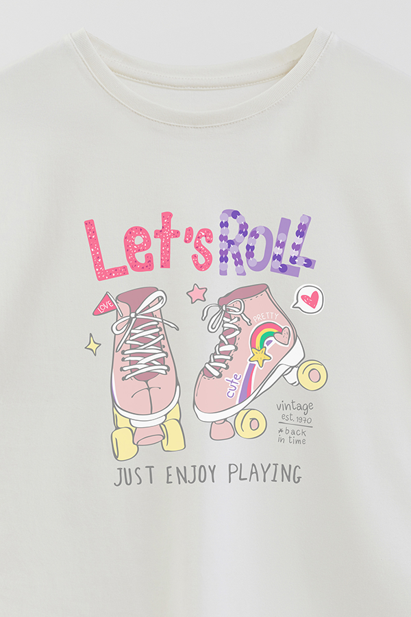 REMERA GIRL OVER LETS ROLL