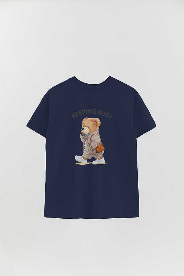 REMERA OVER ESTAMPADA UNISEX TEDDY KEEPING BUSY