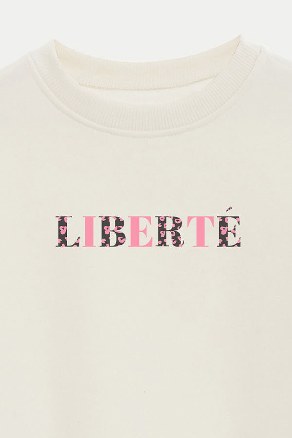 BUZO CROP ESTAMPADO ANIMAL PRINT LIBERTE