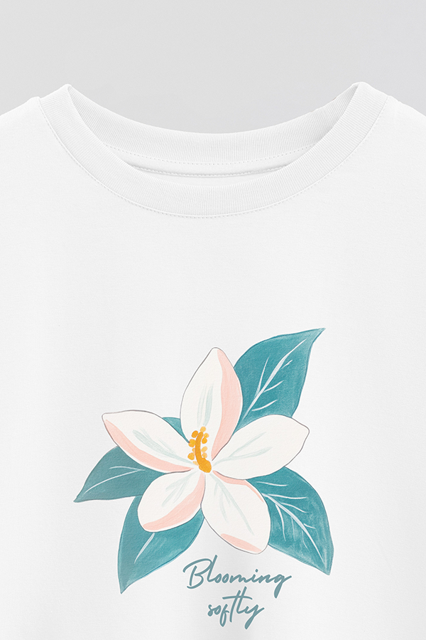 REMERA CROP ESTAMPADA COASTAL BLOOMING SOFTLY
