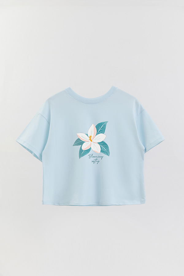 REMERA CROP ESTAMPADA COASTAL BLOOMING SOFTLY