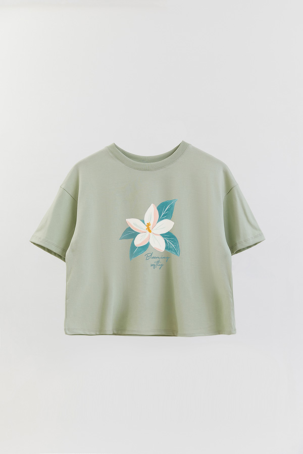 REMERA CROP ESTAMPADA COASTAL BLOOMING SOFTLY