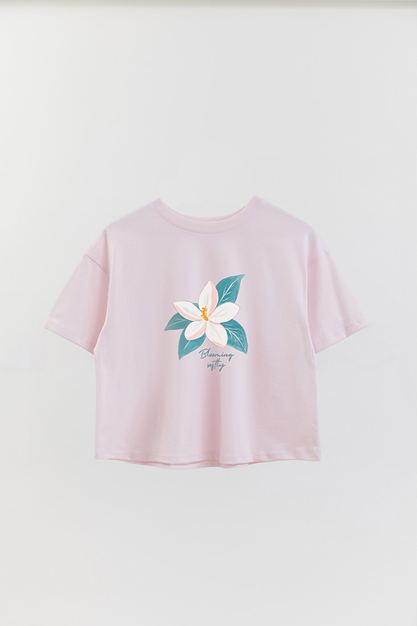 REMERA CROP ESTAMPADA COASTAL BLOOMING SOFTLY