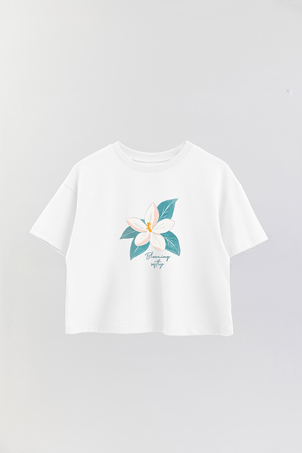 REMERA CROP ESTAMPADA COASTAL BLOOMING SOFTLY