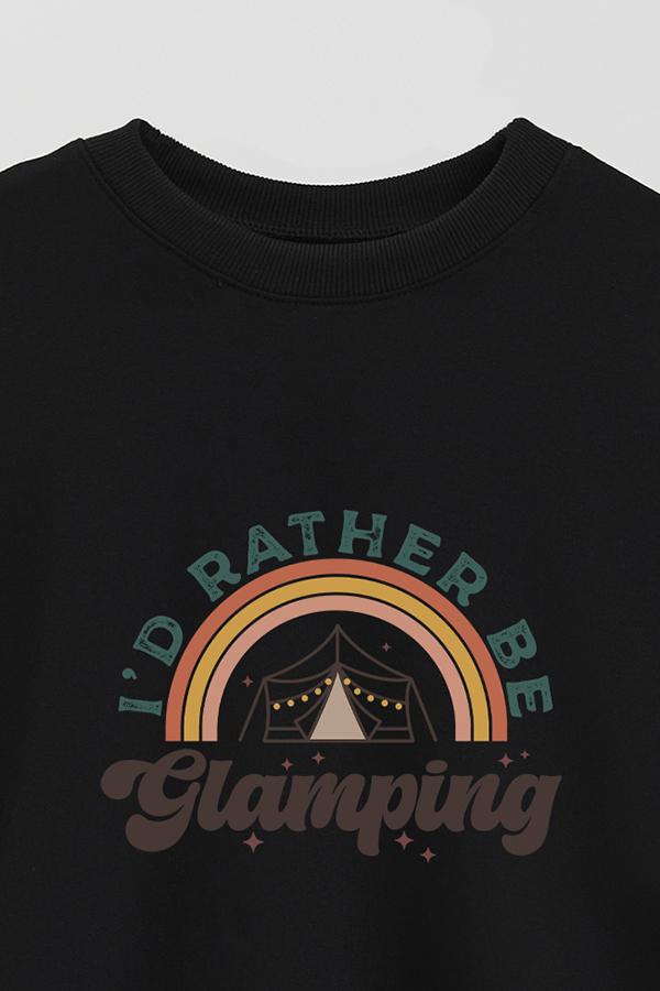 BUZO CREWNECK ESTAMPADO I'D RATHER BE GLAMPING