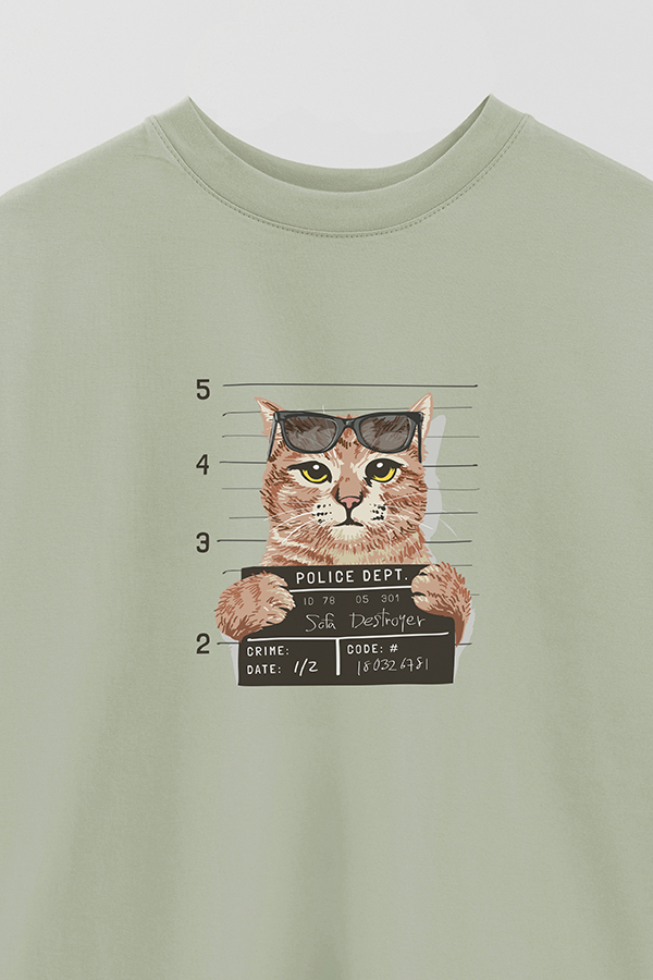 REMERA OVER ESTAMPADA CAT POLICE DEPT 2