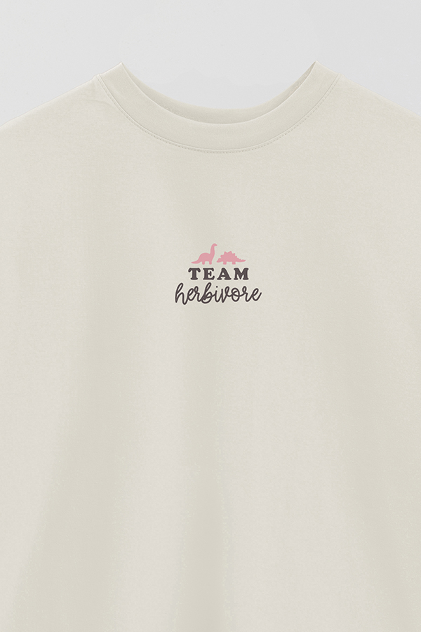 REMERA OVER ESTAMPADA VEGAN TEAM HERBIVORE