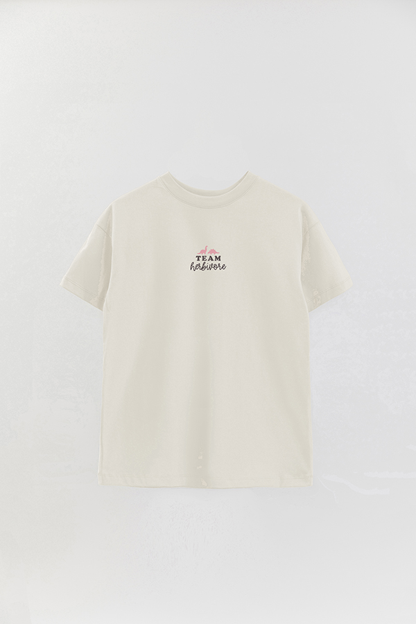 REMERA OVER ESTAMPADA VEGAN TEAM HERBIVORE