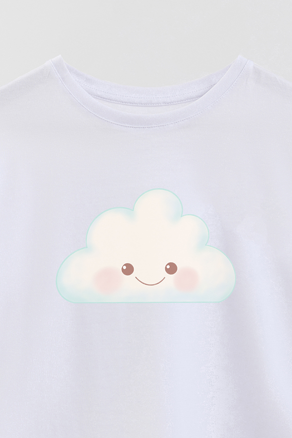 REMERA GIRL OVER SUMMER CAT CLOUD