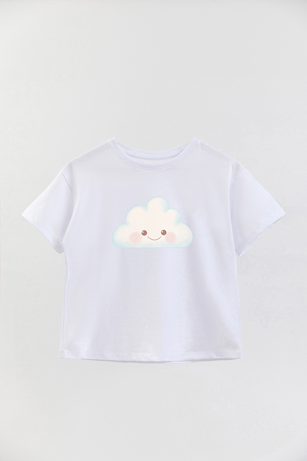 REMERA GIRL OVER SUMMER CAT CLOUD
