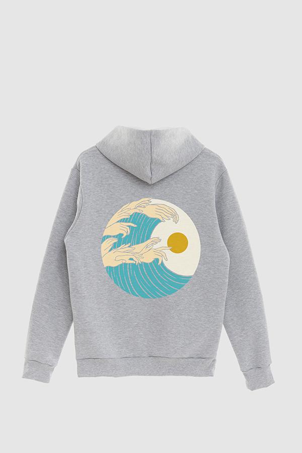 HOODIE ESTAMPADO THE GREAT WAVE OFF HAND