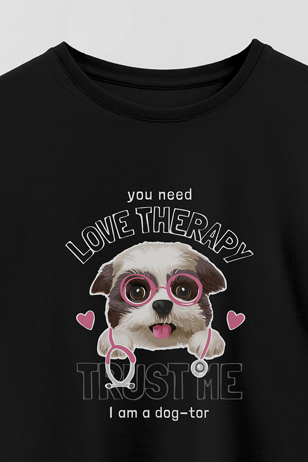 REMERA GIRL OVER DOGGY DREAMS LOVE THERAPY
