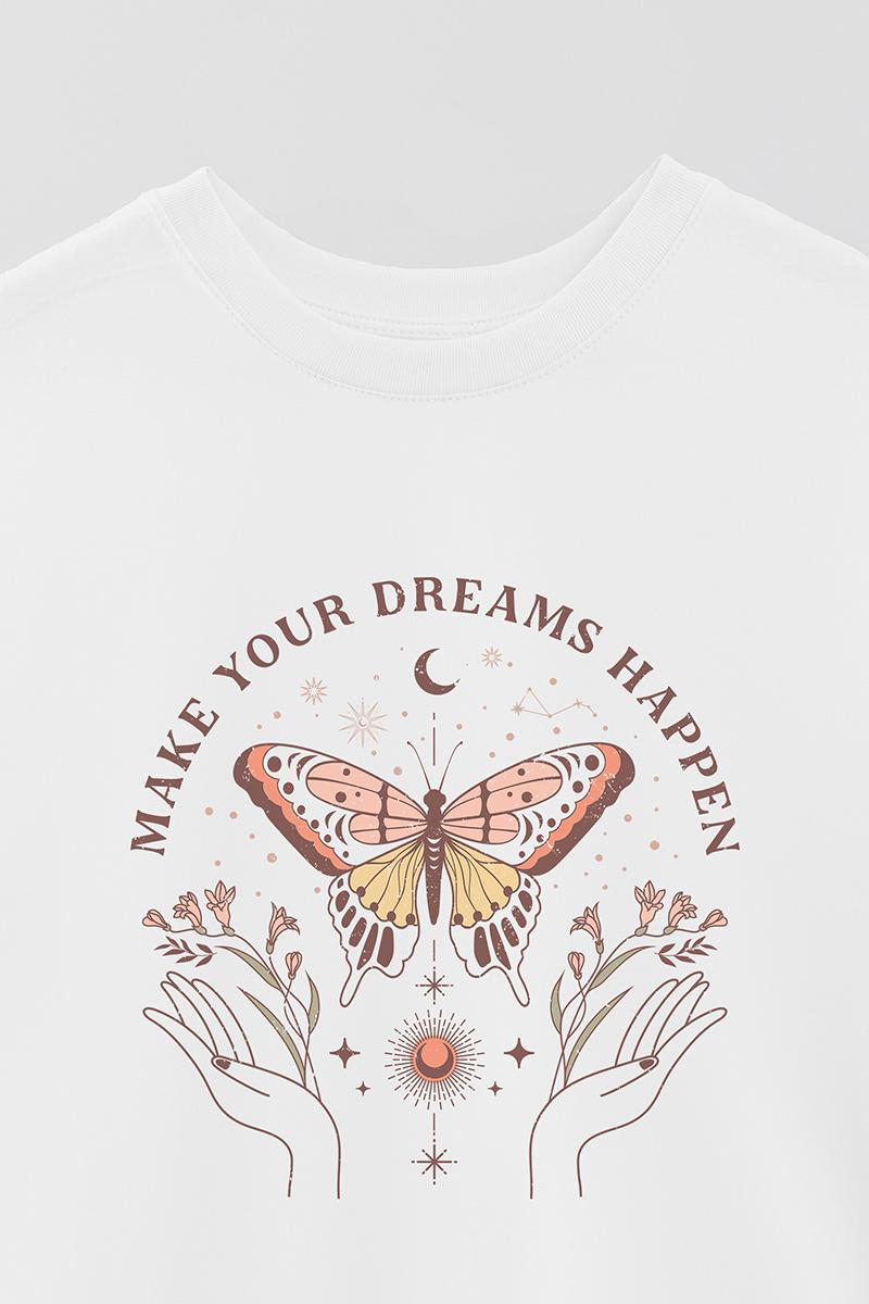 REMERA OVER ESTAMPADA MST MAKE YOUR DREAMS HAPPEN