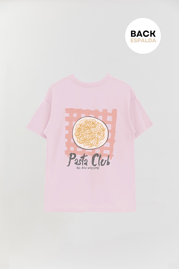 REMERA OVER FB ESTAMPADA FOOD PASTA CLUB