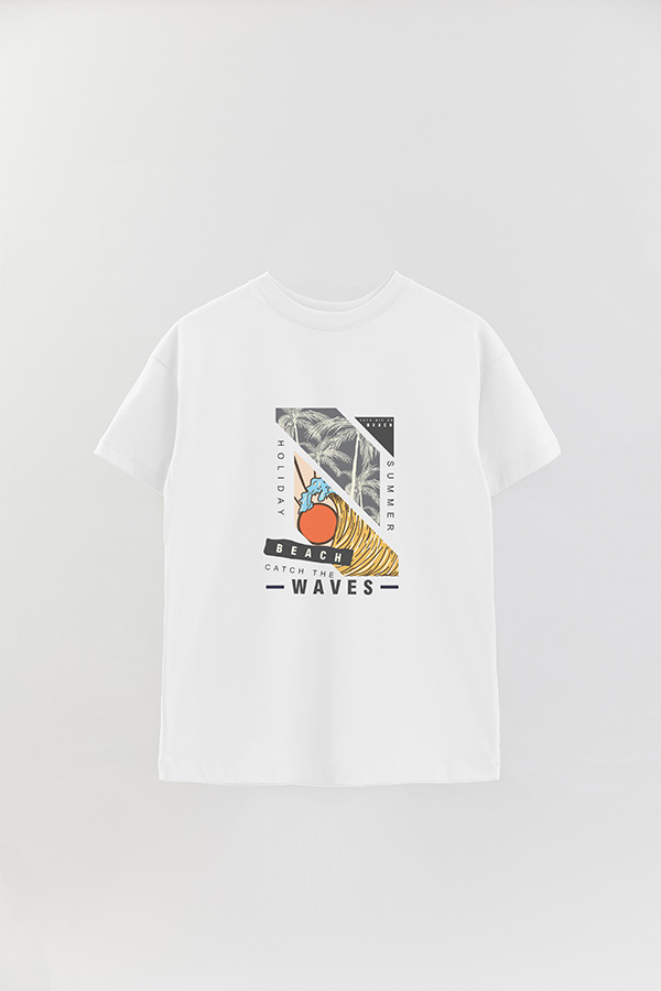 REMERA OVER ESTAMPADA CATCH THE WAVES