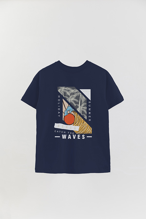 REMERA OVER ESTAMPADA CATCH THE WAVES