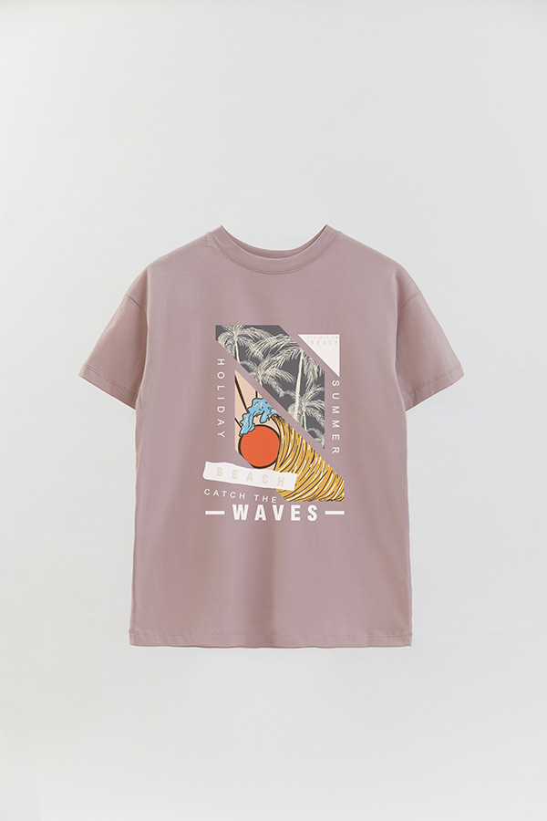 REMERA OVER ESTAMPADA CATCH THE WAVES