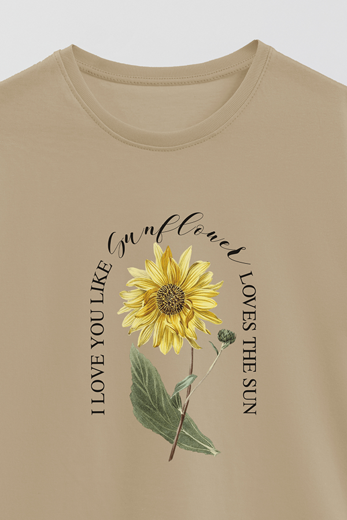 REMERA BASICA ESTAMPADA FLO3 I LIKE YOU LIKE SUNFLOWERS