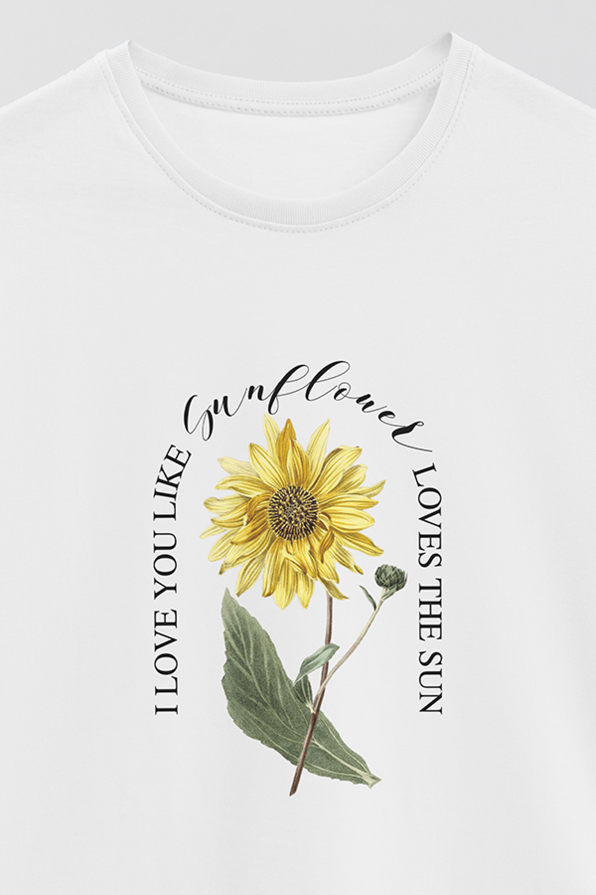 REMERA BASICA ESTAMPADA FLO3 I LIKE YOU LIKE SUNFLOWERS