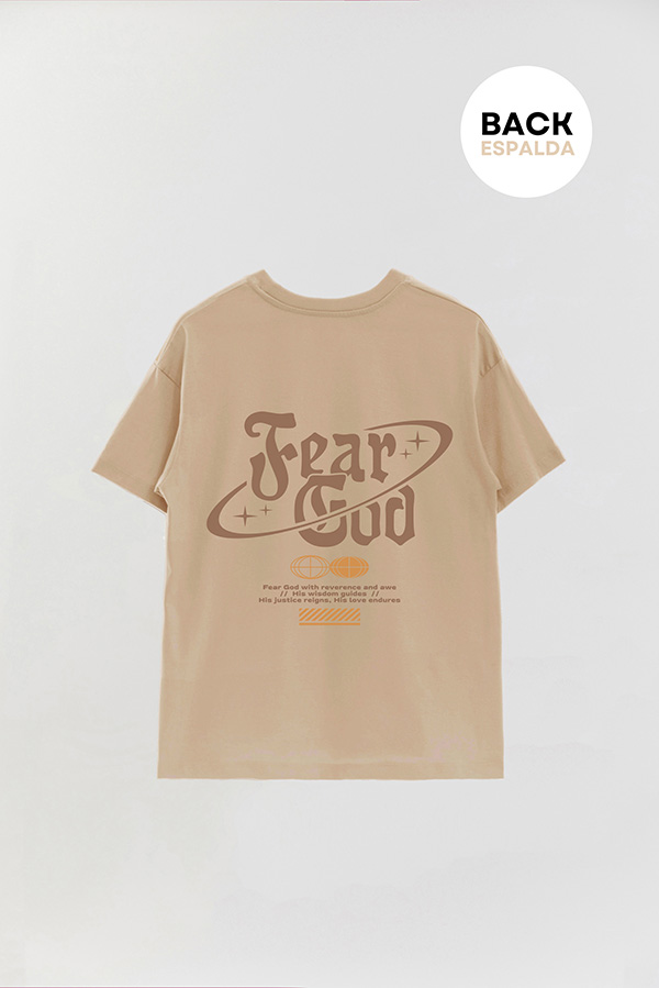 REMERA OVER ESTAMPADA UNISEX ESPALDA FEAR GOD