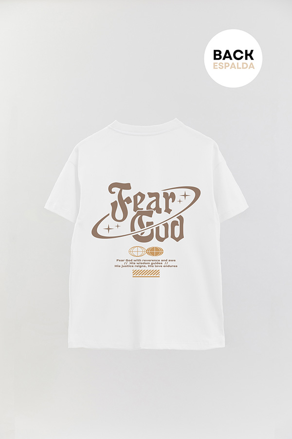 REMERA OVER ESTAMPADA UNISEX ESPALDA FEAR GOD