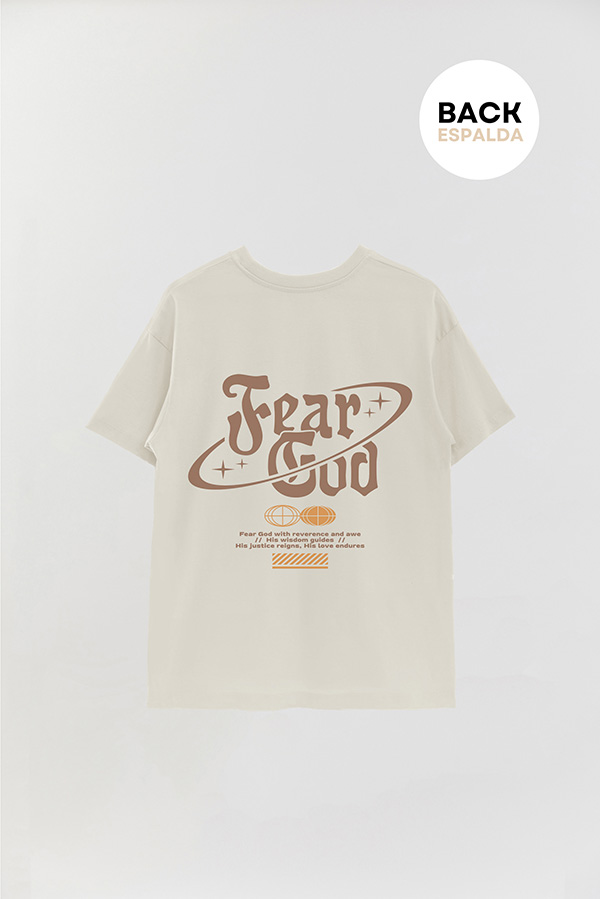 REMERA OVER ESTAMPADA UNISEX ESPALDA FEAR GOD