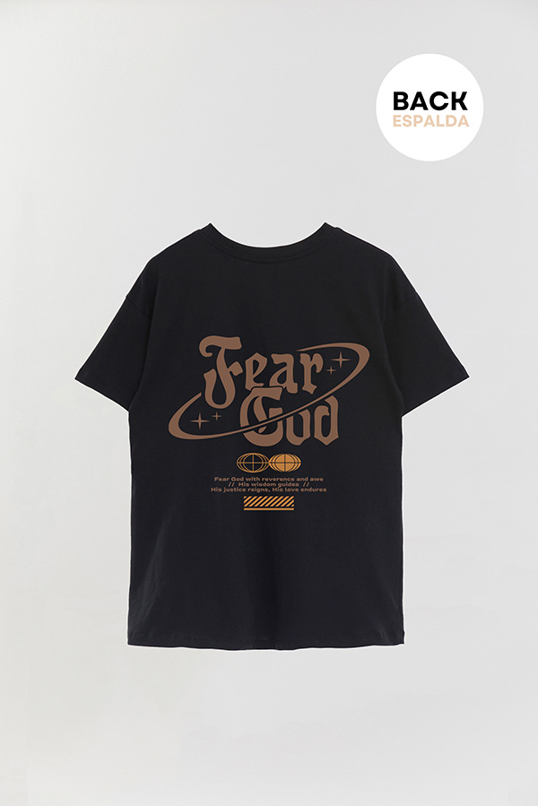 REMERA OVER ESTAMPADA UNISEX ESPALDA FEAR GOD