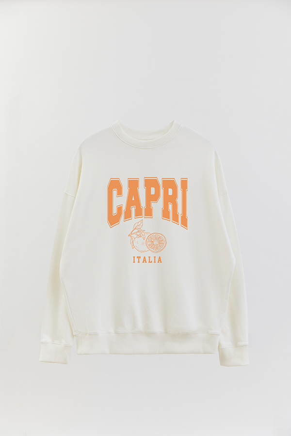 BUZO CREWNECK ESTAMPADO VARSITY CAPRI