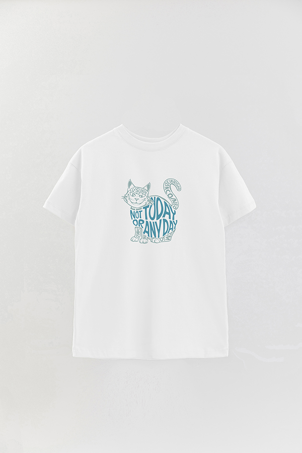 REMERA OVER ESTAMPADA CAT NOT TODAY 2