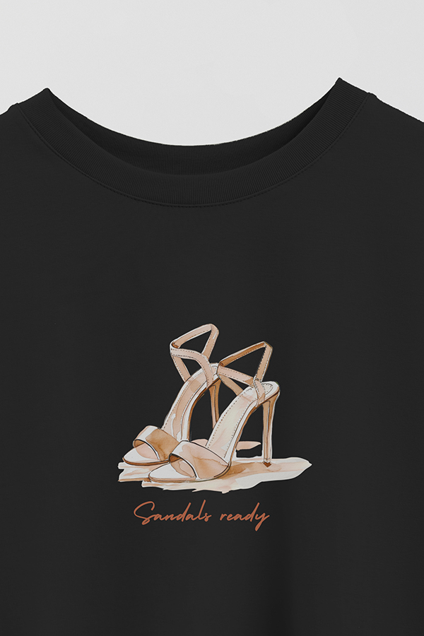 REMERA CROP ESTAMPADA COASTAL SANDALS READY