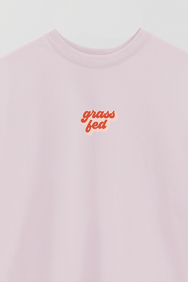 REMERA OVER ESTAMPADA VEGAN GRASS FED