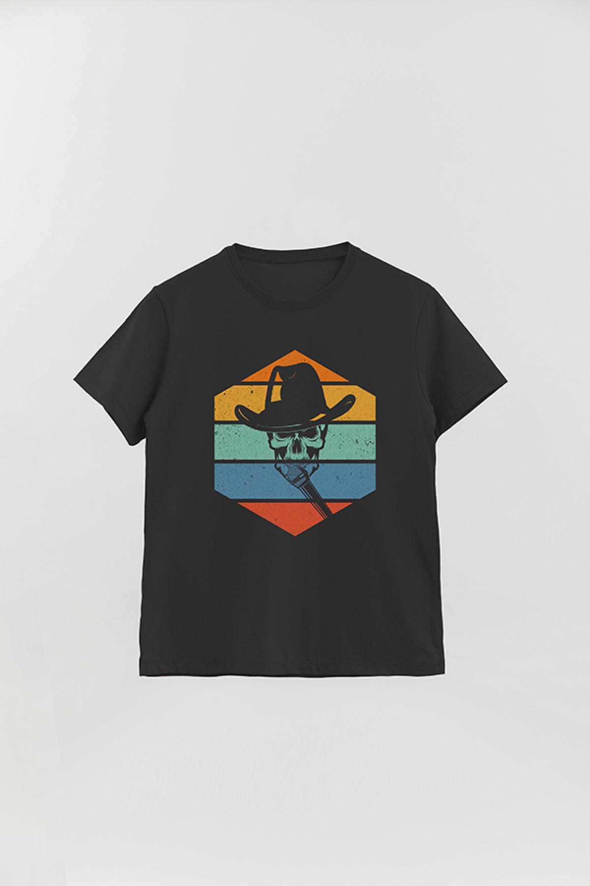 REMERA BASICA ESTAMPADA MS RETRO SKULL