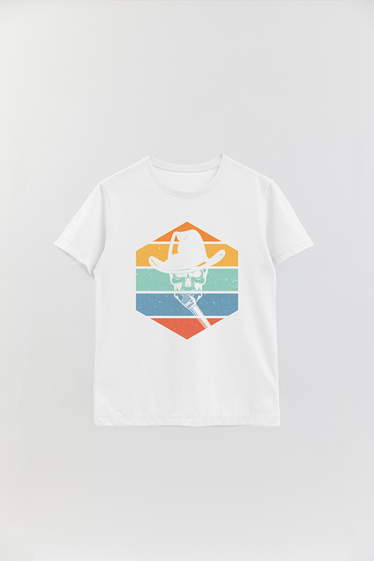 REMERA BASICA ESTAMPADA MS RETRO SKULL