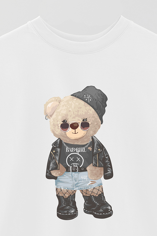 REMERA OVER ESTAMPADA UNISEX TEDDY BAD GIRL