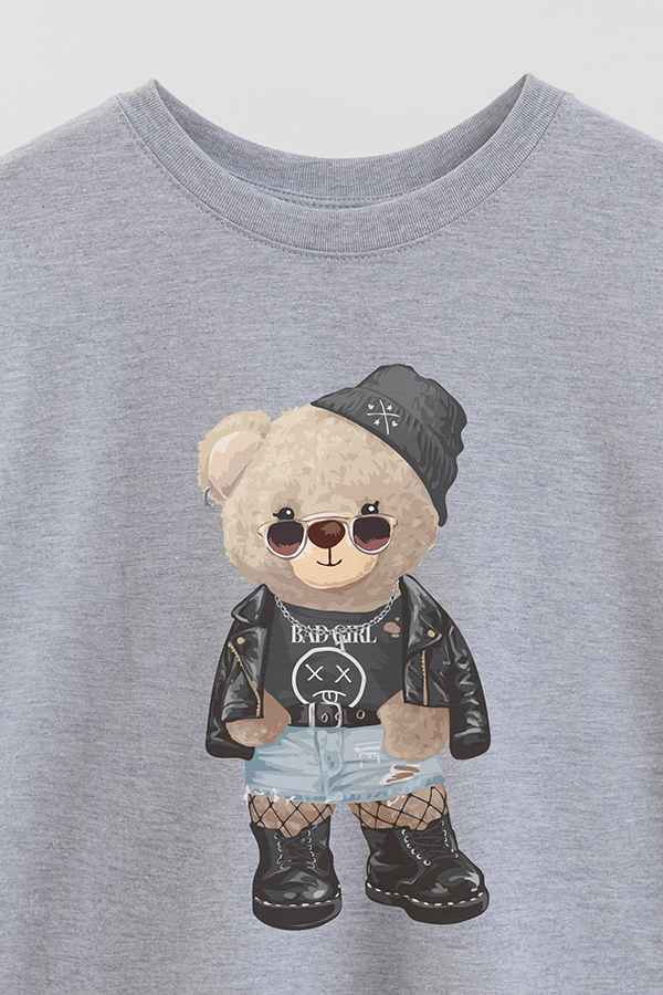 REMERA OVER ESTAMPADA UNISEX TEDDY BAD GIRL